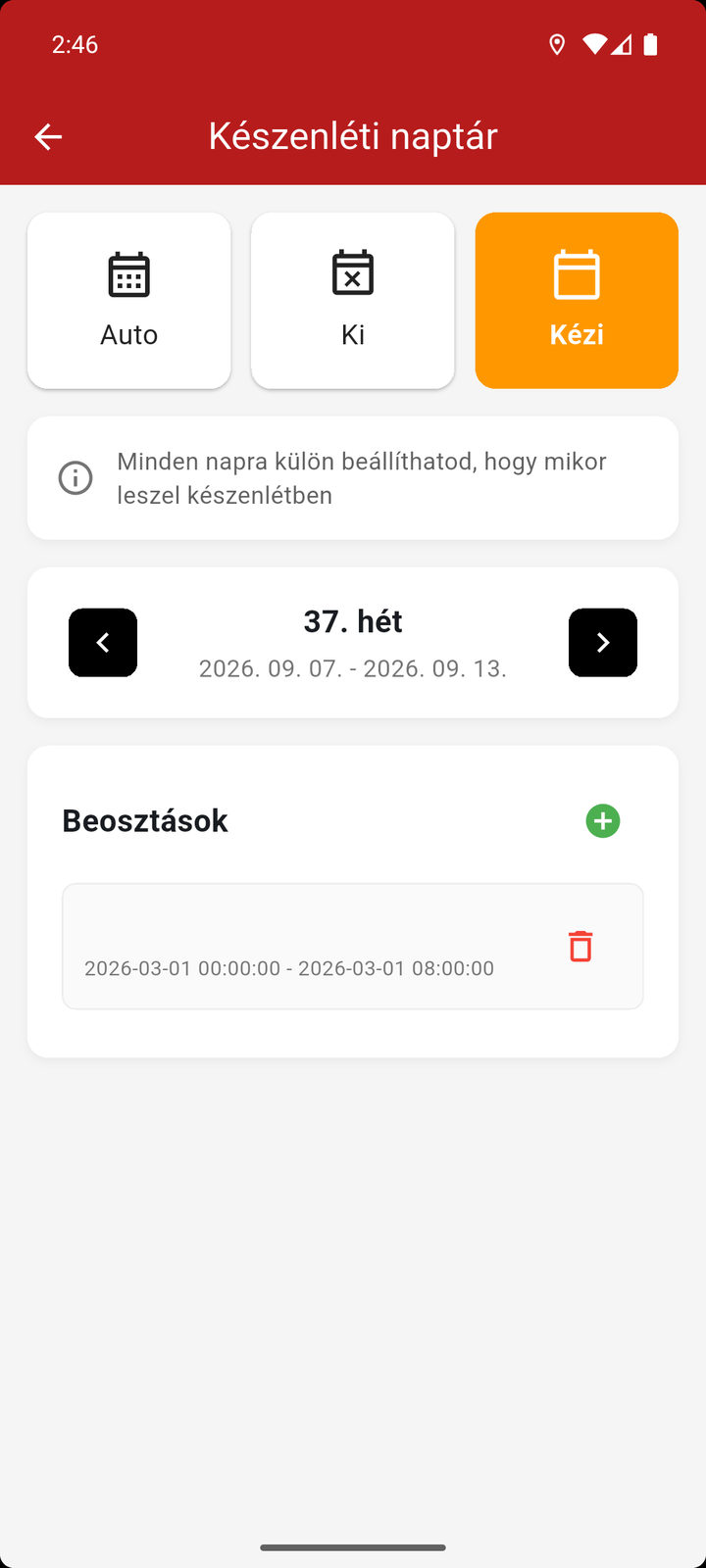 Készenléti naptár